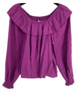Knox Rose Women&#39;s Size XS Purple Top Long Sleeve Round Neck Off-Shoulder... - $14.27 CAD