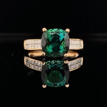 Green Tourmaline Diamond Ring 14 kt 2.80 tcw Certified $3,350 013309 - £1,416.53 GBP
