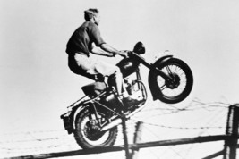 Steve McQueen The Great Escape famous fence jump on Triumph motorcycle 18x24 Pos - £18.95 GBP