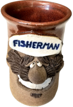 Mark Hines Handmade Funny Face Stoneware Fisherman Mug Pottery Coffee Mug - £39.81 GBP