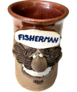 Mark Hines Handmade Funny Face Stoneware Fisherman Mug Pottery Coffee Mug - €43,10 EUR