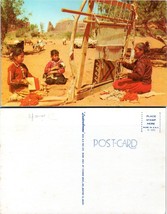 USA Native American Children watch Grandmother Loom Tapestry Vintage Postcard - £7.51 GBP
