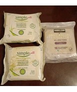 3 Pc  Simple Micellar Cleansing Wipes 25 ct./ Kirkland Wipes 15 Ct. (Y65) - $14.00