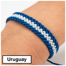 Uruguayan flag, Gift for Men, Friendship Bracelet, Waterproof, Adjustable. - £14.05 GBP+