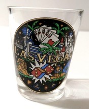 Las Vegas Symbols Dice Cards Palm Trees 2.25&quot; Collectible Shot Glass - £7.40 GBP
