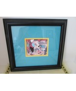 WALT DISNEY LTD ED POSTAGE STAMP PRINT PINOCCHIO JIMINY &amp; GEPPETTO FRAME... - $23.71