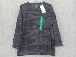 Tuff Athletics Womens Sweatshirt Sz Xl Grey Camouflage Long Sleeve Botanic Nwt - £10.29 GBP