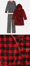 Eddie Bauer Kids ~ (XS) 5/6 ~ 3-Piece Sleep Set ~ Robe &amp; Pajama Set ~ Poppy Red - £18.98 GBP