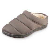 Isotoner Women&#39;s Recycled Microsuede Puffer Clog Slipper Ash - $47.00