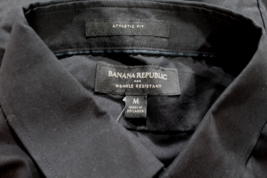 NEW Men&#39;s Black Dress Shirt Banana Republic Athletic Fit Wrinkle Resista... - $32.65