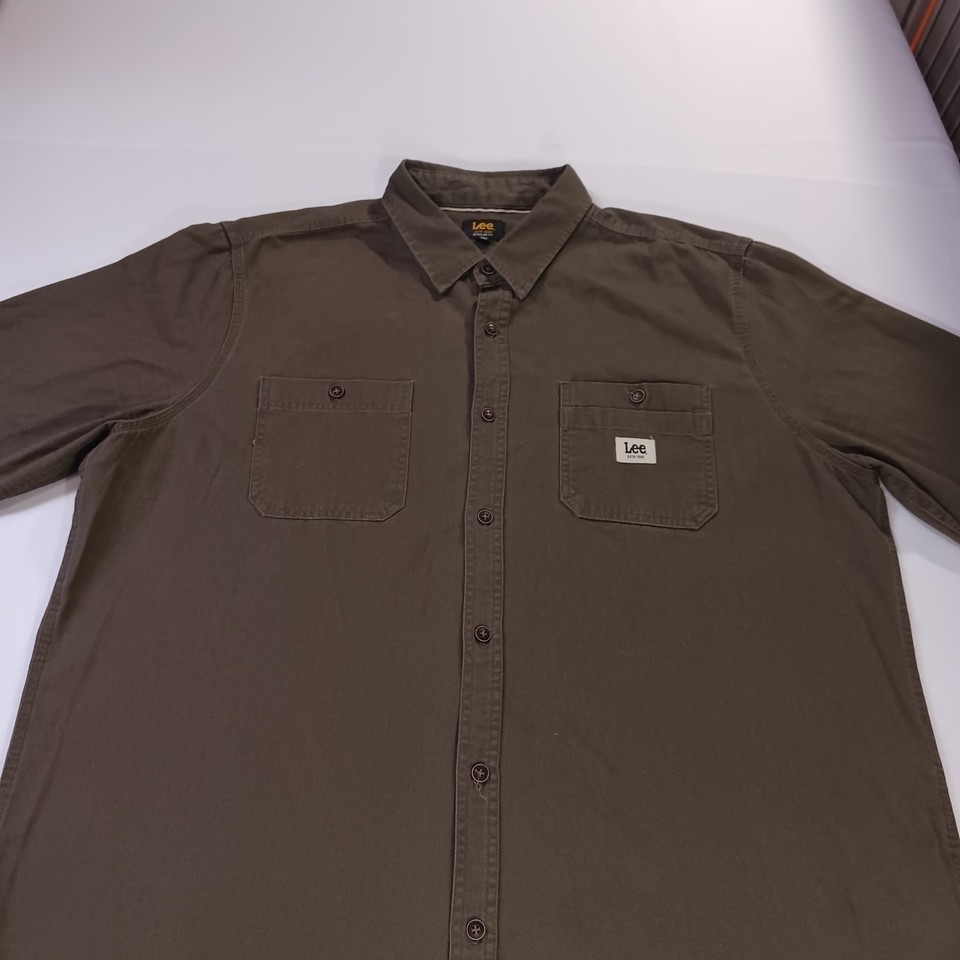 Lee Regular Fit RN#64866 Men's Green Cotton Long Sleeve Button Up Shirt Size 2XL Item image 10