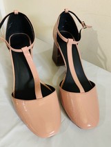 ASOS DESIGN Pacific Square Toe High Heels Shoes Pink Patent Leather Size 8 - $37.39