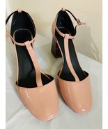 ASOS DESIGN Pacific Square Toe High Heels Shoes Pink Patent Leather Size 8 - $37.39