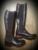 Ladies FRYE Leather Boots Womens Riding Chelsea Inspired Tall Expresso Sz 7 NEW - £98.39 GBP