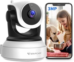 Pet Camera 3MP Indoor Camera Wireless with Phone App WiFi Camera Night Vision Mo - £58.49 GBP