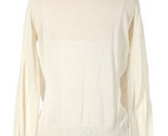EDDIE BAUER Knit Cardigan Women&#39;s Large Button Front Ivory ruffle Cotton... - $31.18