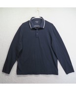 UNTUCKit Polo Shirt Mens Size Extra Large Blue White Stripe Long Sleeve - $21.77