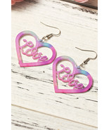 Pink Love Hollowed Heart Valentines Fashion Earrings - $3.99