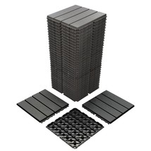 36 Sq. Ft Plastic Interlocking Deck Tiles, 36 Pack,12&quot;X12&quot; Waterproof Outdoor Fl - £151.80 GBP