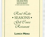  Rend Lake Resort Seasons Golf Course Restaurant Menu Whittington Illino... - $18.81