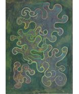 Orig Watercolor Painting On Paper Garden Night Dance 5x7”  Plant Spirit - $1,835.91 MXN