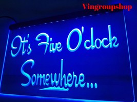 It&#39;s 5 O&#39;Clock Somewhere Music Illuminated Led Neon Sign Home Decor,Ligh... - $25.99+