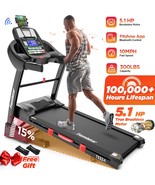 Famistar 5.1HP Folding Treadmill for Home with 15% Auto Incline, 300 LB - $1,027.57