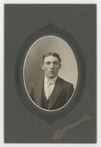 Antique Circa 1900s Cabinet Card Very Handsome Young Man Chase Guttenberg, IA - £7.46 GBP