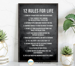 12 Rules of Life Motivational Inspirational Quotes Wall Art Canvas Office Decor  - £19.11 GBP+