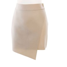 TOPSHOP Women&#39;s Skirt Ivory Crepe Asymmetrical Hem Faux Wrap Stretch Min... - $25.19