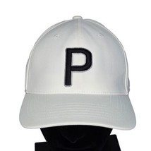 Puma Golf Tour Exclusive Snapback Hat Cap Mens White Stretch FlexFit 110 Puff 3D - $24.74