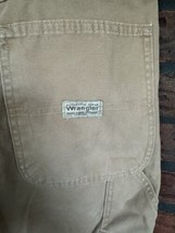 Carpenter Khaki Pants 36 x 30 Work Utility Jeans 7 Pocket Hammer Loop Wrangler - £18.01 GBP
