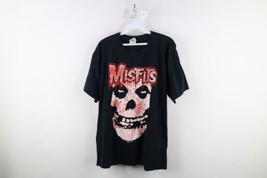 Vintage Y2K 2004 Mens Size Large Autographed Misfits Band T-Shirt Black Cotton - £101.19 GBP
