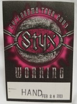 STYX / TOMMY SHAW - ORIGINAL 2003 TOUR CONCERT TOUR CLOTH BACKSTAGE PASS - $10.00