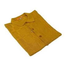 Mens Stacy Adams Italian Style Knit Woven Shirt Short Sleeves 71010 Gold image 4