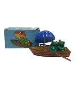 VINTAGE ROMANTIC CRUISE FROG BOAT CAKE TOPPER DECORATION - $10.63