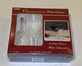 COMET Classicware One-Piece Elegant Acrylic Wine Glasses 8 oz. Clear 4/Pack  - £12.50 GBP