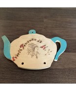 North Tonawanda NY Souvenir Woodburned Teapot Windmill Wooden Key Holder - $5.89