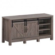 55 Inch TV Sliding Barn Door Entertainment Center with Adjustable Shelves - Colo - £133.77 GBP