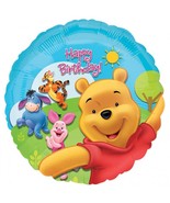 Winnie The Pooh &amp; Friends Happy Birthday Round Foil Mylar Balloon Party ... - $5.44 CAD