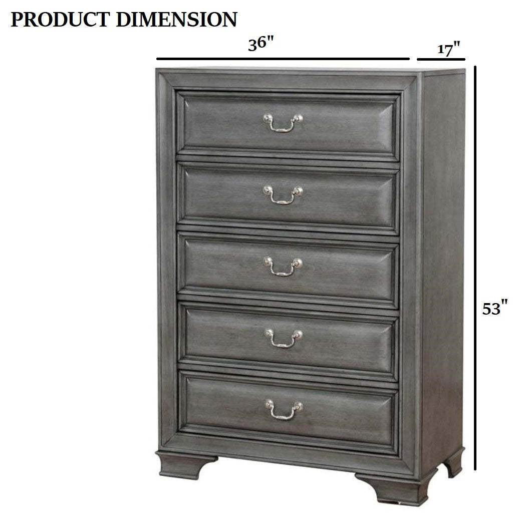 Transitional Gray Chest with Dovetail Drawers - Bedroom Furniture Item image 4