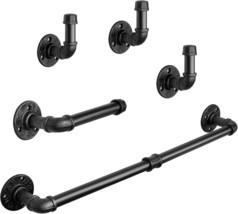 The Set Of Five Industrial Pipe Bathroom Towel Racks Includes An 18-Inch... - $43.99