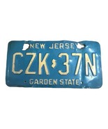 Vintage 90&#39;s Blue New Jersey License Plate CZK 37N Expired Rustic Man Ca... - $15.04