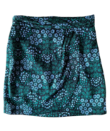Banana Republic Women&#39;s Mini Skirt Faux Wrap Lined Floral Size 0 Green Blue - $12.86