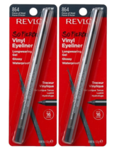 Lot of 2 - Revlon So Fierce Vinyl Eyeliner, 864 Force of Steel, Dented Packaging - £7.79 GBP