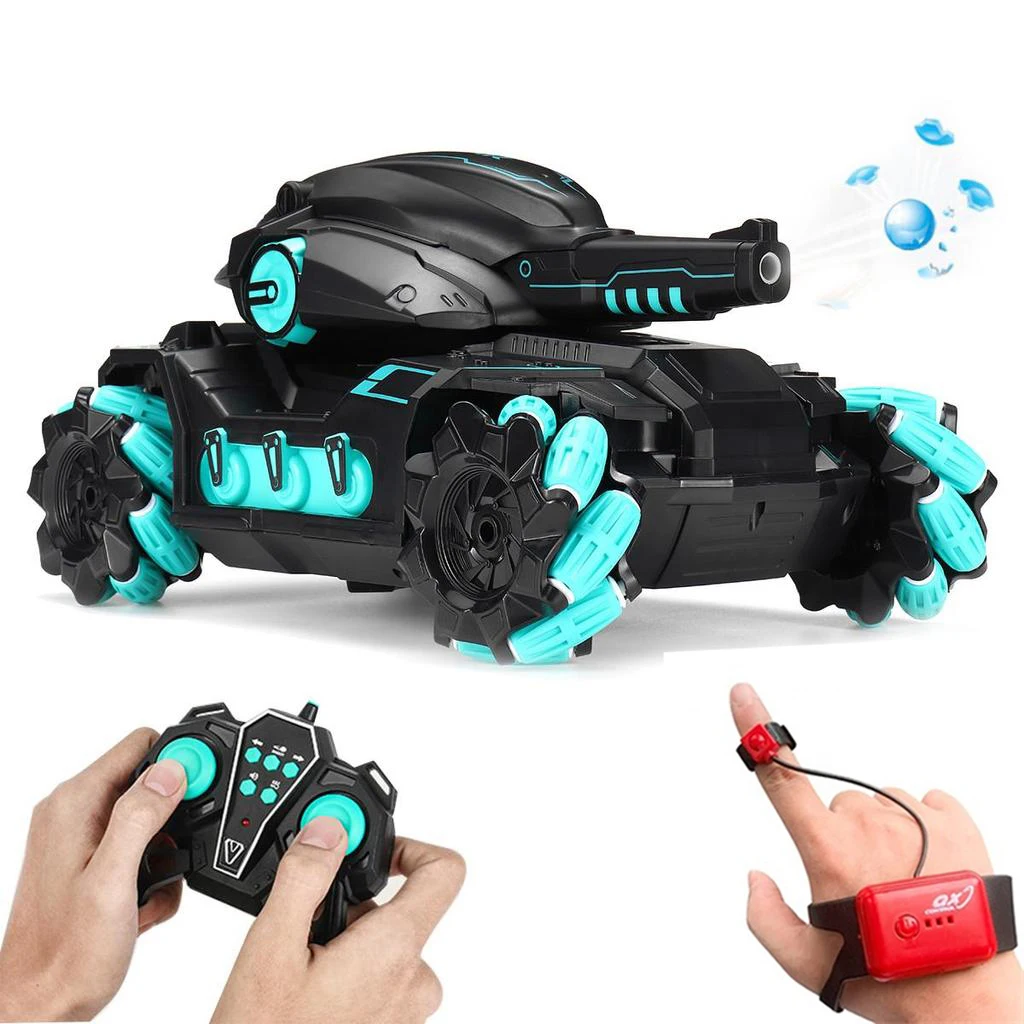 RC Tank Toy 2.4G Radio Controlled Car Gesture Control 4WD Crawler Water Bomb W - £39.73 GBP