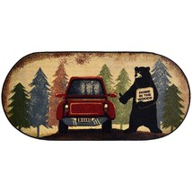 Hitchhiking Bear Cabin Oval Rug - $49.93