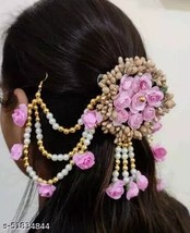 Indian Women Artificial Flower Hair Accessories For Fashion 3Wedding Van... - £21.86 GBP