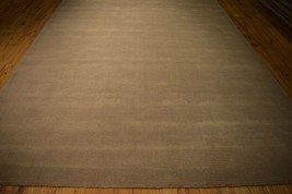 Striped New Contemporary Hand-Tufted 8&#39; x 11&#39; Brown Rug - £604.37 GBP