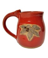 Handmade Stoneware Red Small  Christmas Mug Holly Leaves Berries Rustic ... - £15.71 GBP